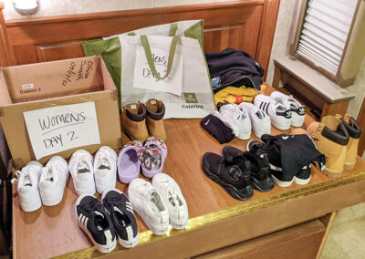 wardrobe area in RV onsite
