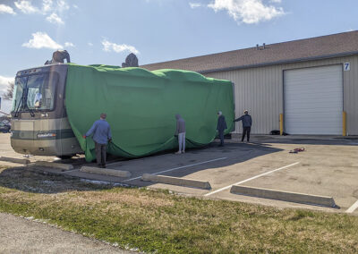 RV green screen on set