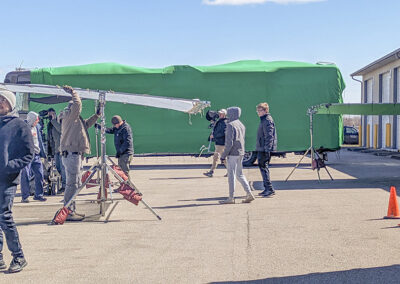 RV green screen on set